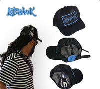 Black and Blue Signature Lets Work Trucker Hat