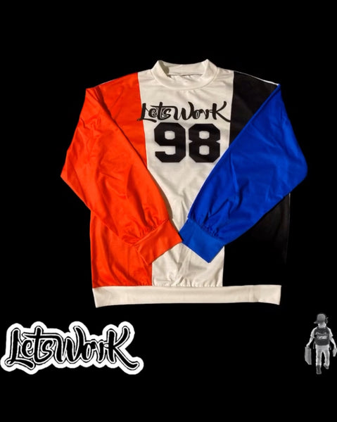 98 Lets Work color block sweater