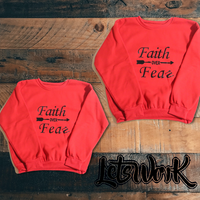 Red Faith over Fear sweater